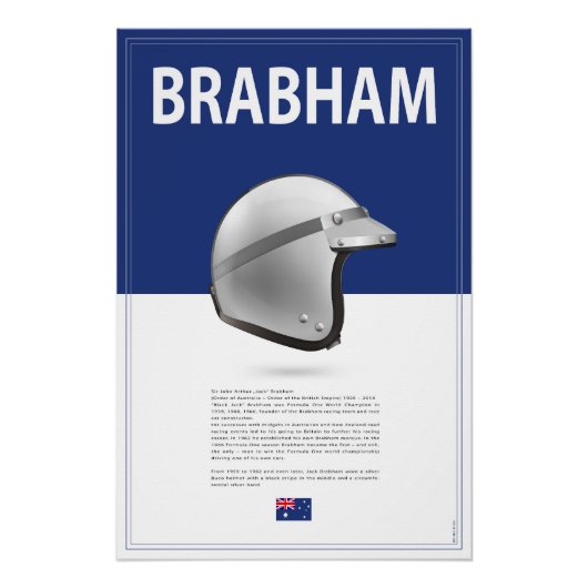 Jack Brabham Helmet Perfect Poster (Voorkant)