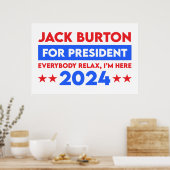 Jack Burton voor President 2024 Poster (Keuken)