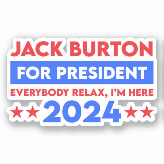 Jack Burton voor President 2024 Sticker (Voorkant)