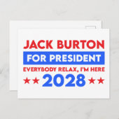 Jack Burton voor President 2028 Briefkaart (Voorkant / Achterkant)