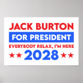 Jack Burton voor President 2028 Poster (Voorkant)