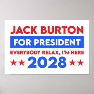 Jack Burton voor President 2028 Poster