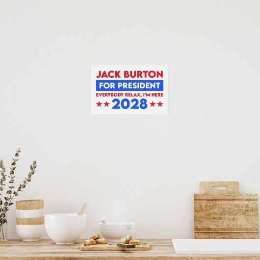 Jack Burton voor President 2028 Poster (Keuken)