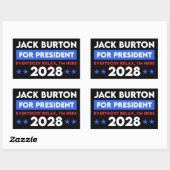 Jack Burton voor President 2028 Rechthoekige Sticker (Vel)