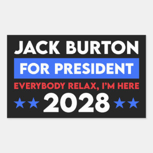 Jack Burton voor President 2028 Rechthoekige Sticker
