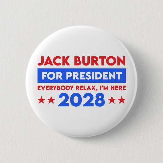 Jack Burton voor President 2028 Ronde Button 5,7 Cm (Voorkant)