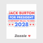 Jack Burton voor President 2028 Sticker (Vel)