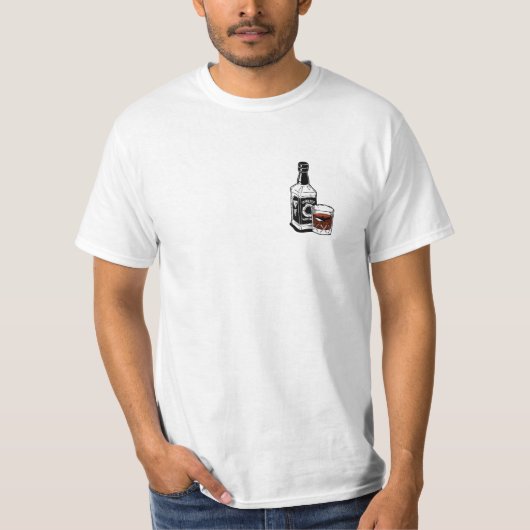 Jack Daniels heeft Whiskey Illustration Sticker ge T-shirt (Voorkant)