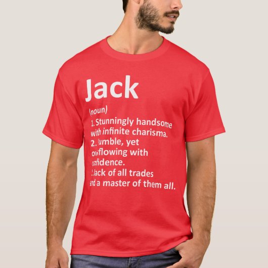 Jack Definitie Gepersonaliseerde Naam Grappige Ver T-shirt (Voorkant)