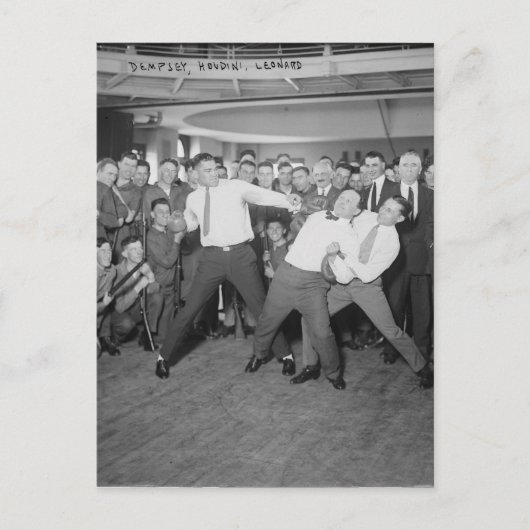 Jack Dempsey Mock vecht tegen Harry Houdini Briefkaart (Voorkant)