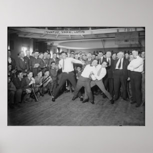 Jack Dempsey Mock vecht tegen Harry Houdini Poster