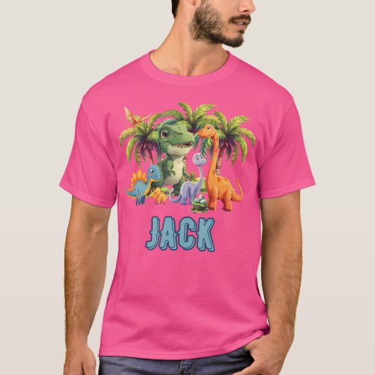 Jack Dinosaur gepersonaliseerde voornaam Peuter T-shirt (Voorkant)
