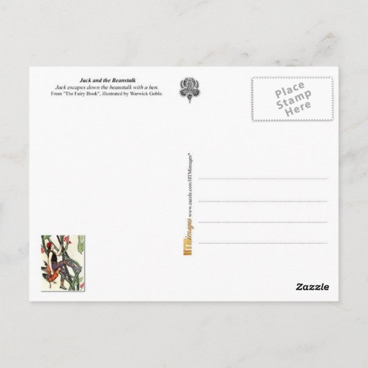 Jack en de Beanstalk Briefkaart (Achterkant)