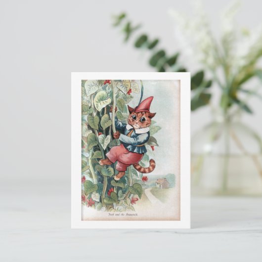 Jack en de Beanstalk, Louis Wain Briefkaart (Staand voorkant)