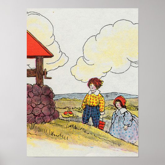 Jack en Jill gingen de heuvel op Kwekerij Rhyme Poster (Voorkant)