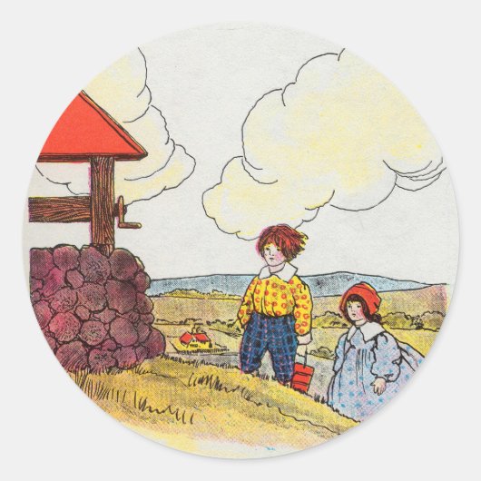 Jack en Jill gingen omhoog de heuvel Ronde Sticker (Voorkant)