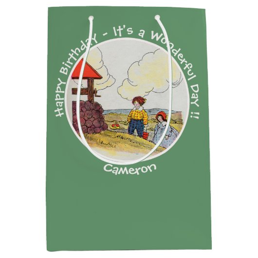 Jack en Jill Moeder Gans Verjaardagsfeestartikelen Medium Cadeauzakje (Voorkant)