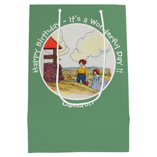 Jack en Jill Moeder Gans Verjaardagsfeestartikelen Medium Cadeauzakje (Achterkant)