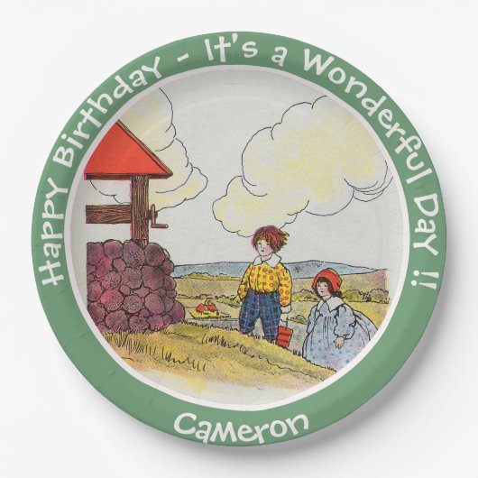 Jack en Jill Moeder Gans Verjaardagsfeestartikelen Papieren Bordje (Voorkant)