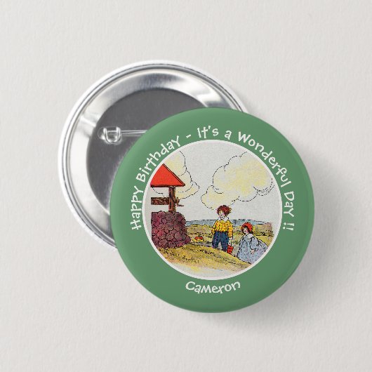 Jack en Jill Moeder Gans Verjaardagsfeestartikelen Ronde Button 5,7 Cm (Voorkant /achterkant)
