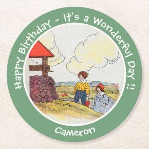 Jack en Jill Moeder Gans Verjaardagsfeestartikelen Ronde Kartonnen Onderzetter