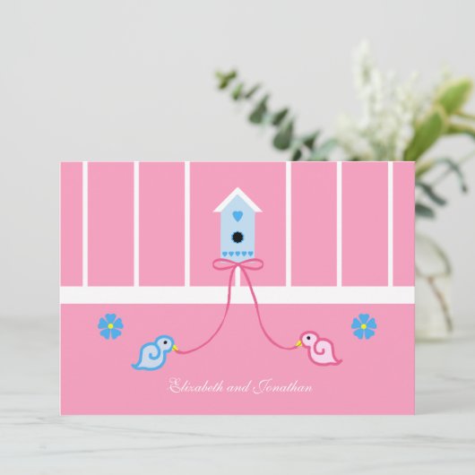 Jack en Jill paar bruiloft douche uitnodiging (Staand voorkant)