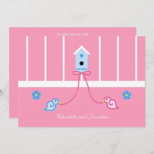 Jack en Jill paar bruiloft douche uitnodiging (Voorkant / Achterkant)