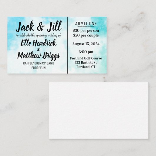 Jack en Jill Tickets (Voorkant / Achterkant)