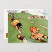Jack en Jill trekken de heuvel omlaag Briefkaart (Voorkant / Achterkant)