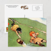 Jack en Jill trekken de heuvel omlaag Briefkaart (Voorkant / Achterkant)