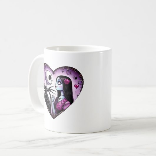 Jack en Sally Gothic Valentijn Koffiemok (Voorkant links)