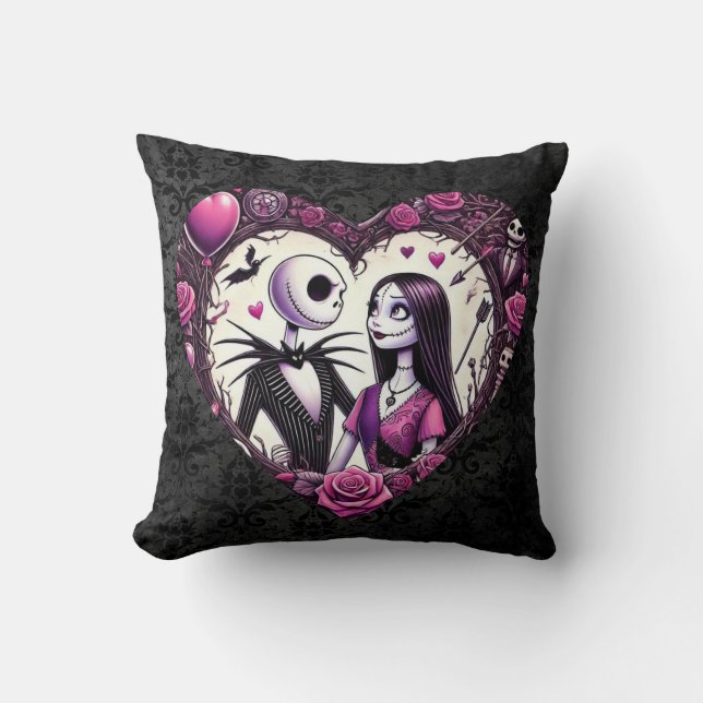 Jack en Sally Gothic Valentijn Kussen (Voorkant)