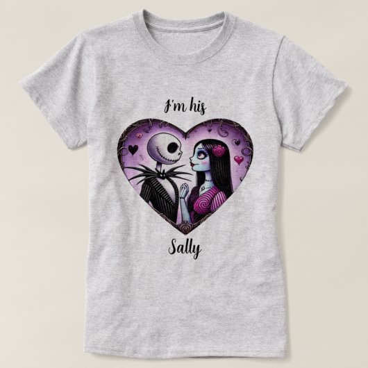 Jack en Sally Gothic Valentijn T-shirt (Design voorkant)