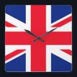 Jack Flag van de United Kingdom Union Vierkante Klok<br><div class="desc">Jack Flag van de United Kingdom Union</div>