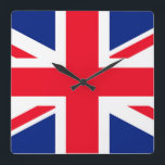 Jack Flag van de United Kingdom Union Vierkante Klok<br><div class="desc">Jack Flag van de United Kingdom Union</div>