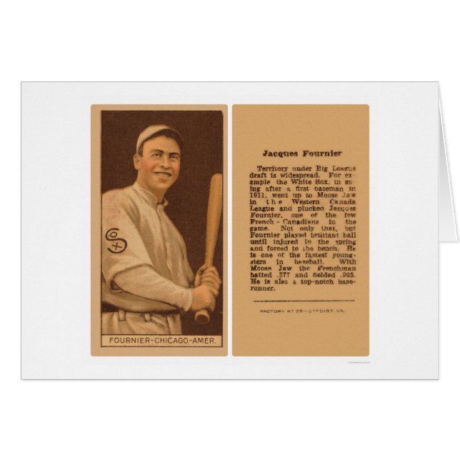 Jack Fournier White Sox Baseball 1912 (Voorkant Horizontaal)