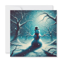 Jack Frost Christmas Snowman Flat Holiday Kaart