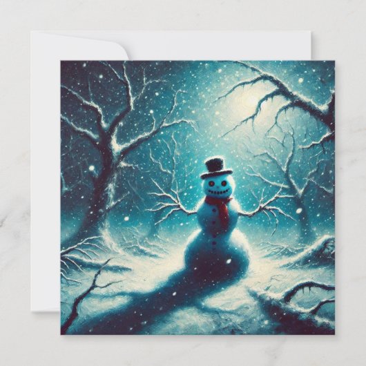 Jack Frost Christmas Snowman Flat Holiday Kaart (Voorkant)