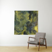 Jack Frost in Blue Grey and Yellow Abstract Art Wandkleed (In Situ (horizontaal))