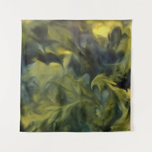 Jack Frost in Blue Grey and Yellow Abstract Art Wandkleed (Voorkant)