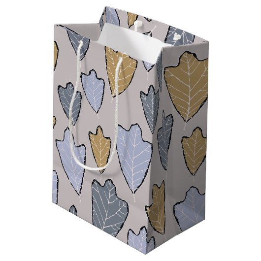 Jack Frost Leaves Pattern Medium Gift Bag Cadeauzakje (Achterkant Gekanteld)