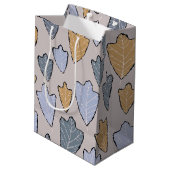 Jack Frost Leaves Pattern Medium Gift Bag Medium Cadeauzakje (Achterkant Gekanteld)