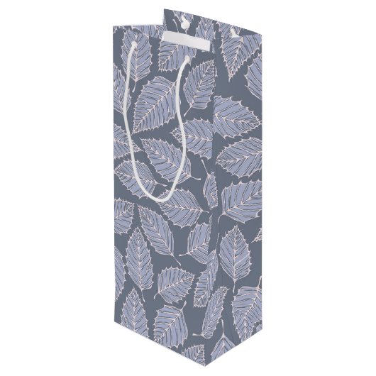 Jack Frost Leaves Pattern Wine Gift Bag Wijn Cadeautas (Achterkant Gekanteld)