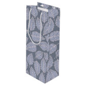 Jack Frost Leaves Pattern Wine Gift Bag Wijn Cadeautas (Voorkant Gekanteld)