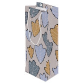 Jack Frost Leaves Pattern Wine Gift Bag Wijn Cadeautas (Achterkant Gekanteld)