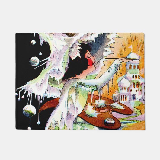 "Jack Frost Painting" Fairy Art van M T Ross Deurmat (Voorkant)