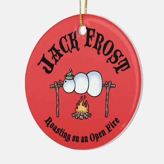 Jack Frost Roasting Keramisch Ornament (Links)