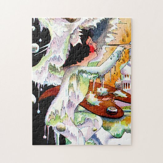 “Jack Frost Schildert” Sprookjeskunst door M T Ros Legpuzzel (Verticaal)