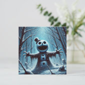 Jack Frost Snowman Kerst Flat Vakantie Kaart (Staand voorkant)