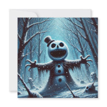 Jack Frost Snowman Kerst Flat Vakantie Kaart